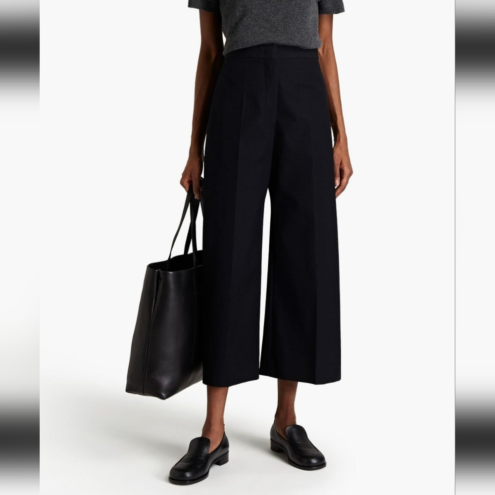 JIL SANDER Black Wide-Leg Pants EU Size 38, US 8
